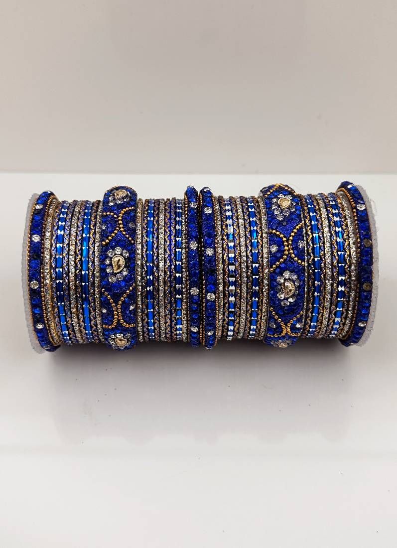 Buy Royal Blue Double Bangle Set