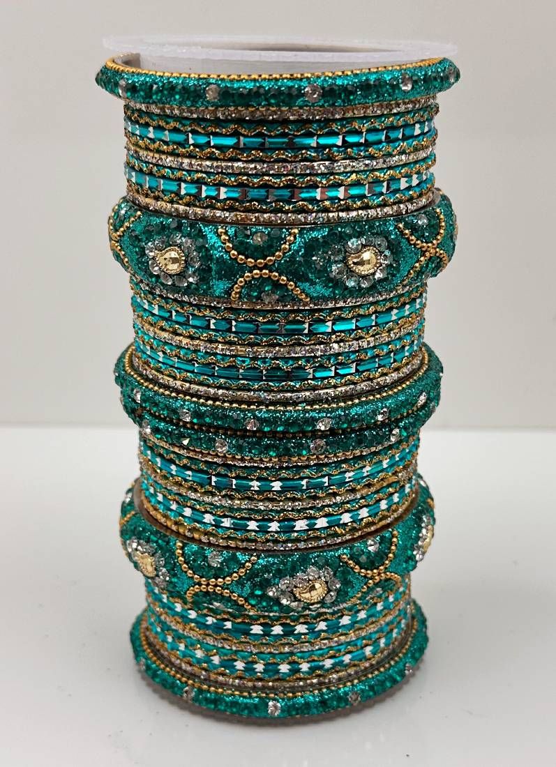Buy Sea Green Double Bangle Set