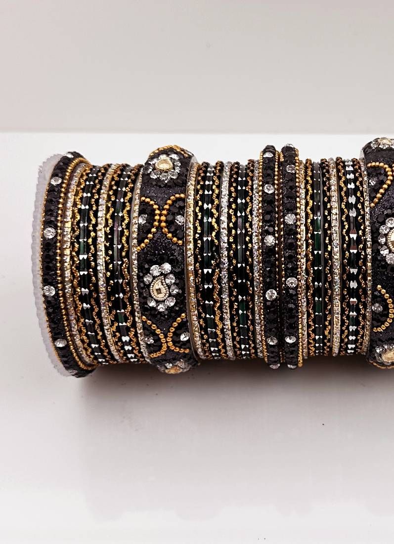Buy Black Double Bangle Set