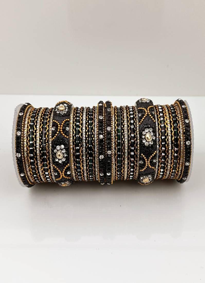 Buy Black Double Bangle Set