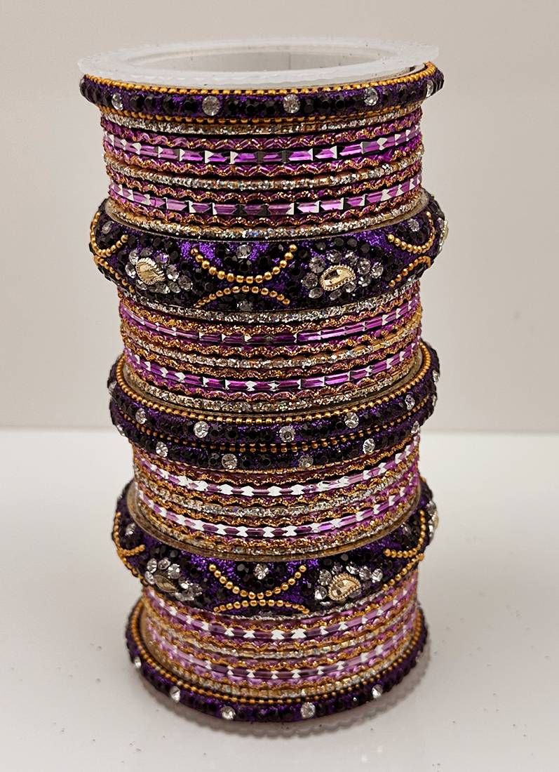 Buy Purple Double Bangle Set