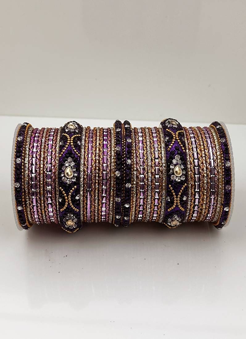 Buy Purple Double Bangle Set