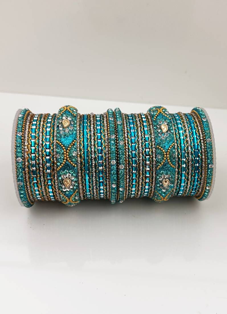 Buy Blue Double Bangle Set