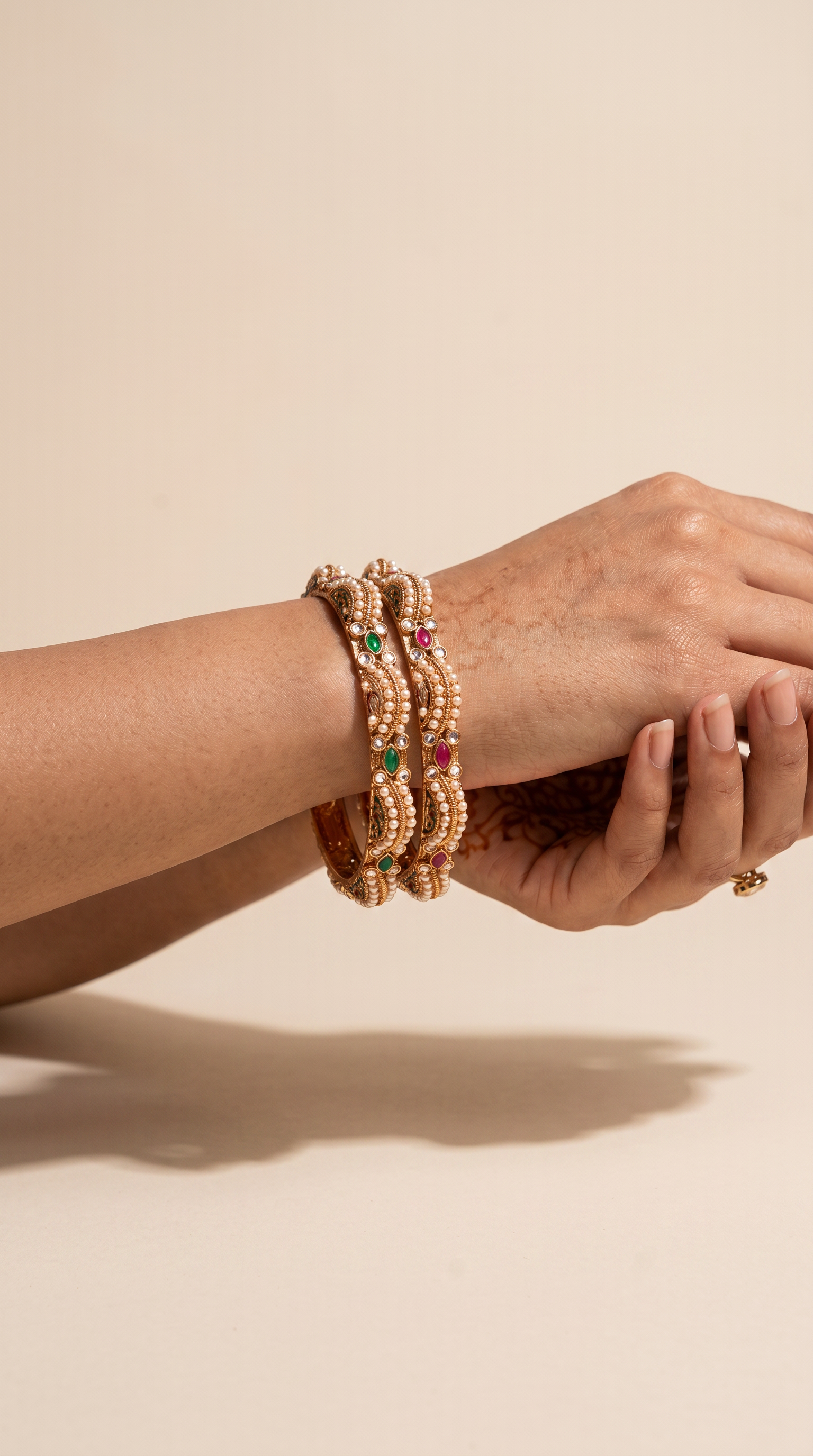 Pearl and kundan set with Menakari