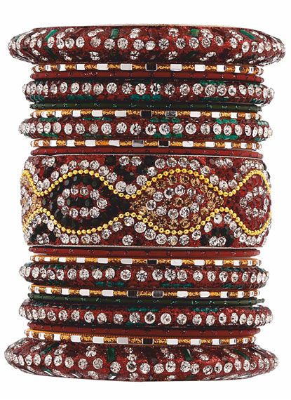 Buy Multi Ornate Bangle Set