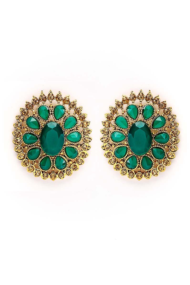 Embrald Crystal Stellar Earrings Emerald