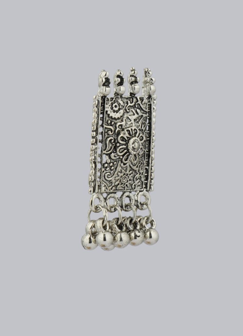 Silver Oxidised Studs Earrings