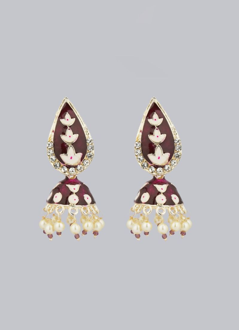 Buy Small Maroon Press On Jumki