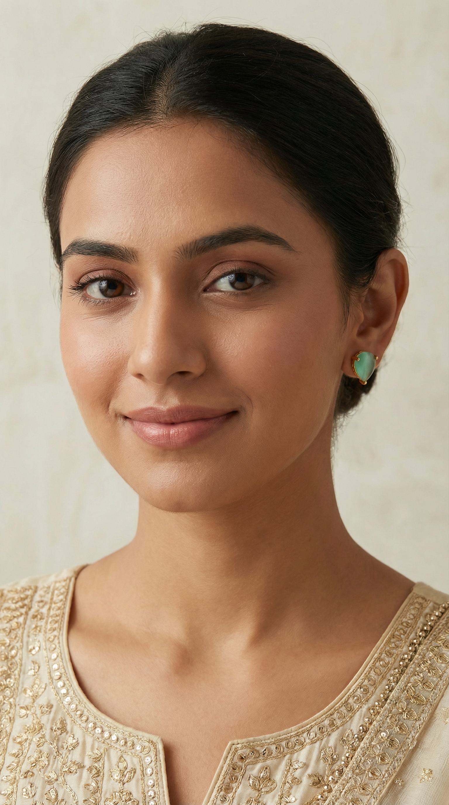 Elegant Mint Green Stone Stud Earrings - Timeless & Chic Jewelry