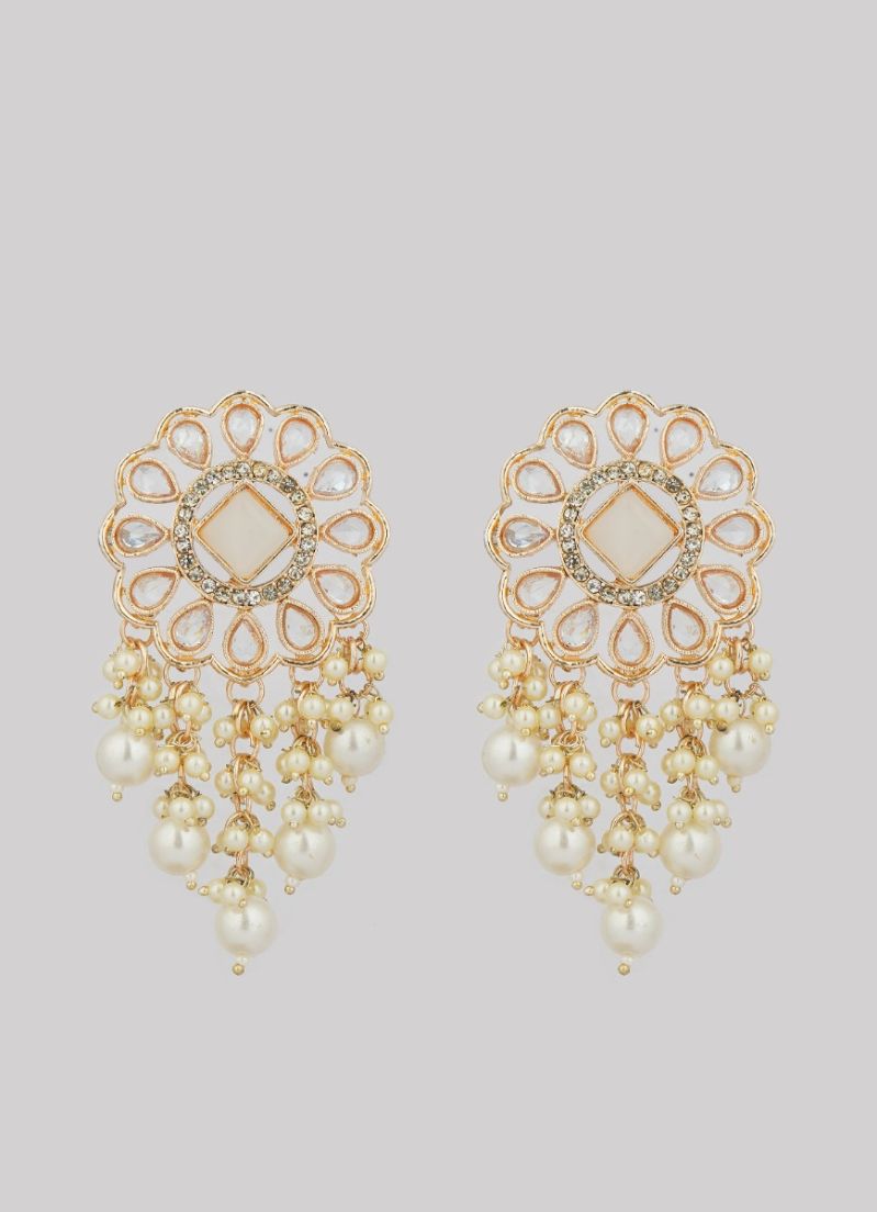 Buy Antique Diamonte Pearl Jumki Earrings