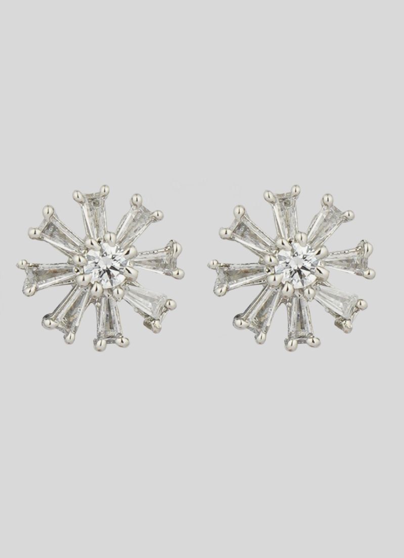 Buy Silver Diamonte Stud Earrings