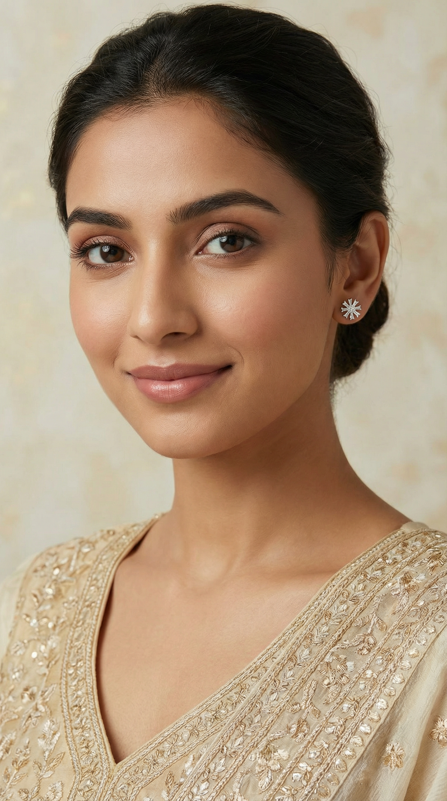 Unique Silver Diamante Stud Earrings