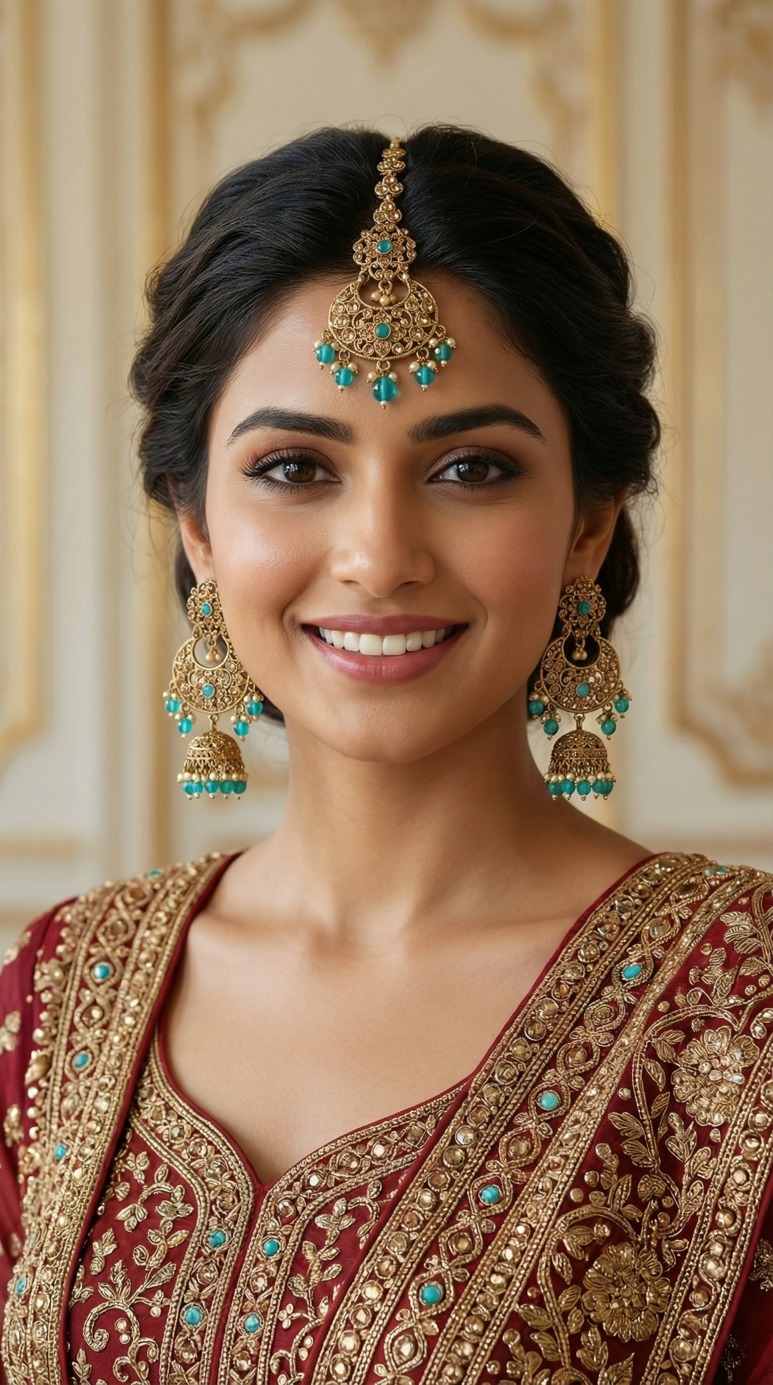 Women’s Traditional Jhumki Earrings & Tikka Set