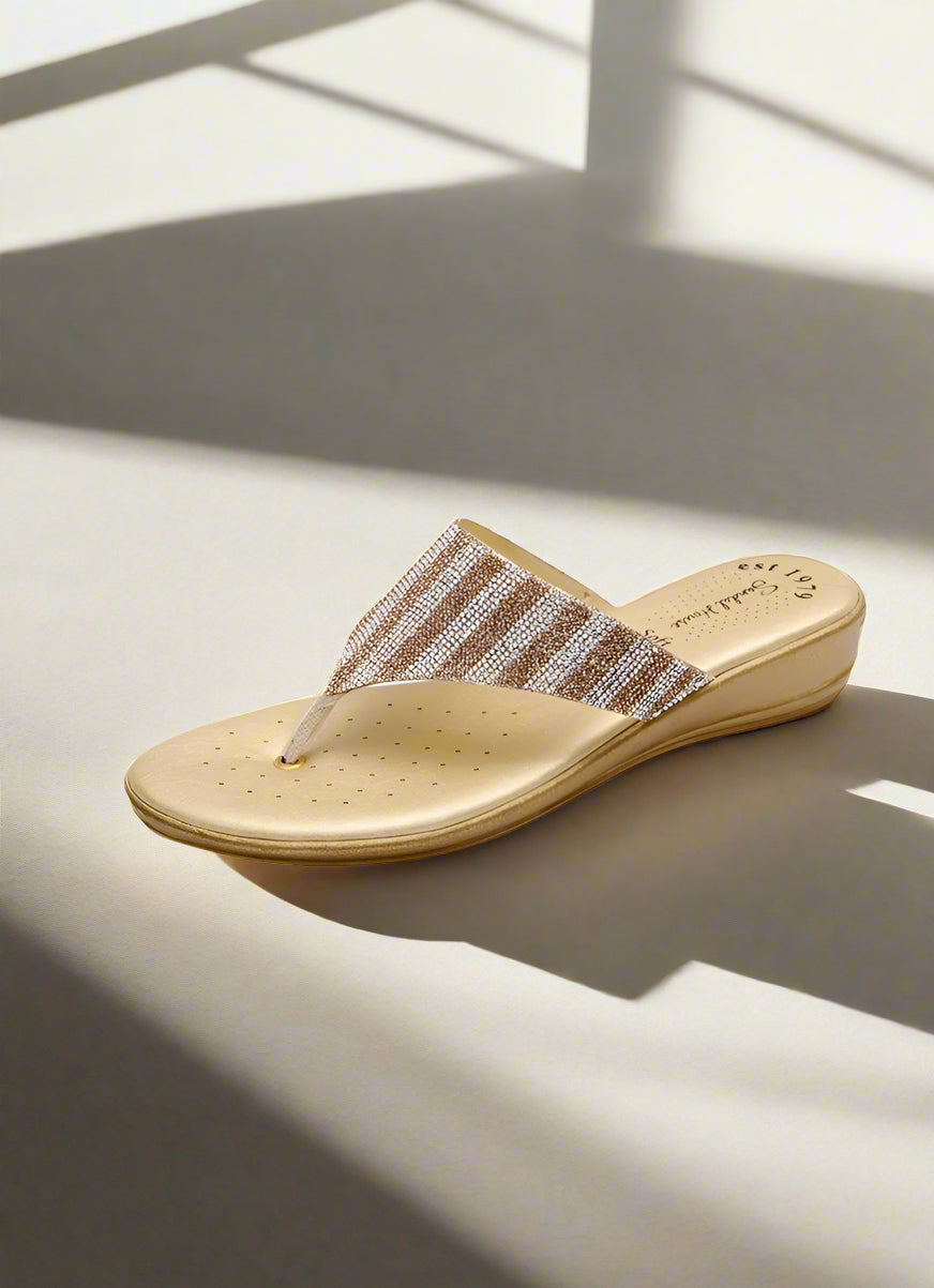 Buy Ladies Gold Chappal