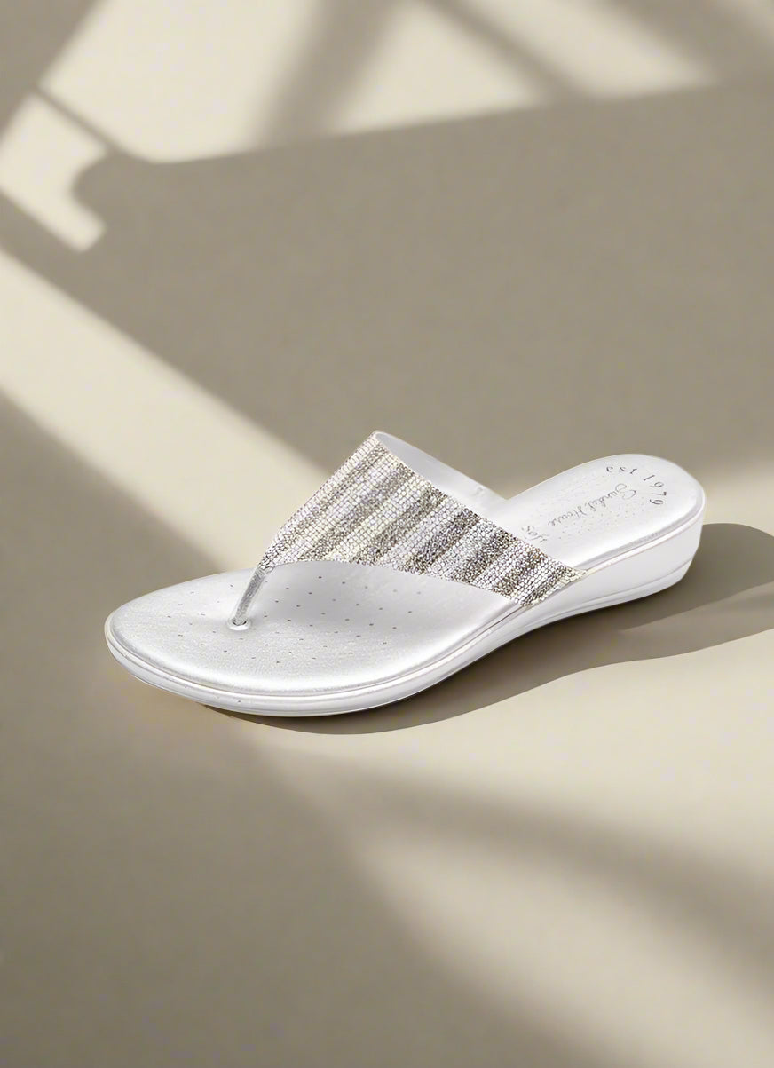 Buy Ladies Silver Chappal