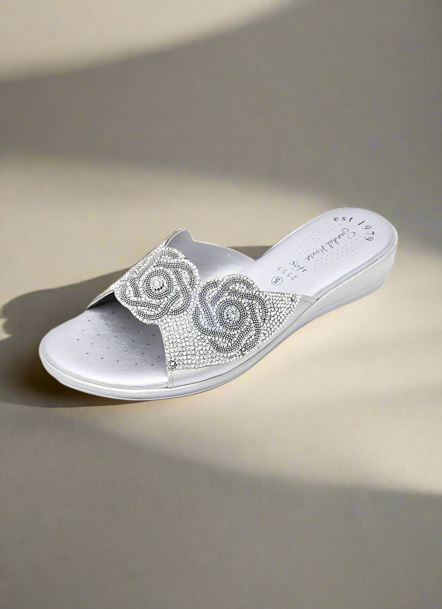 Buy Silver Rose Ladies Chappal