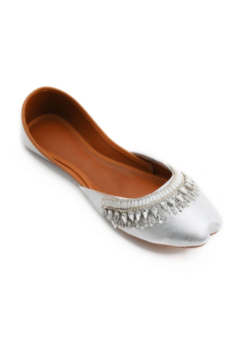 Buy Silver Embellished Jutti