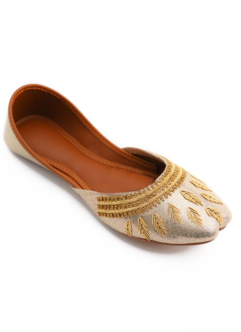 Buy Gold Embellished Jutti