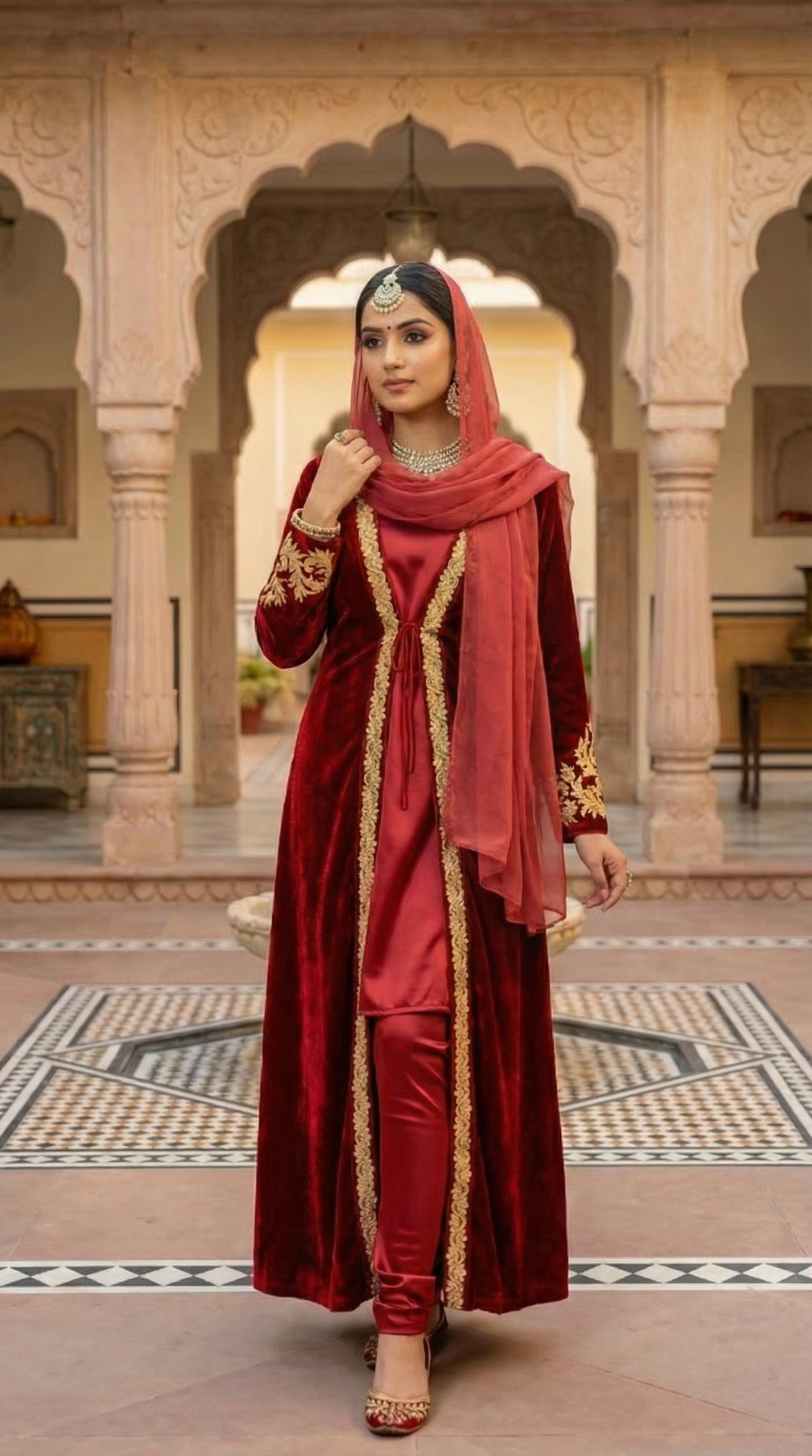 Majestic Velvet Jacket Dress Set