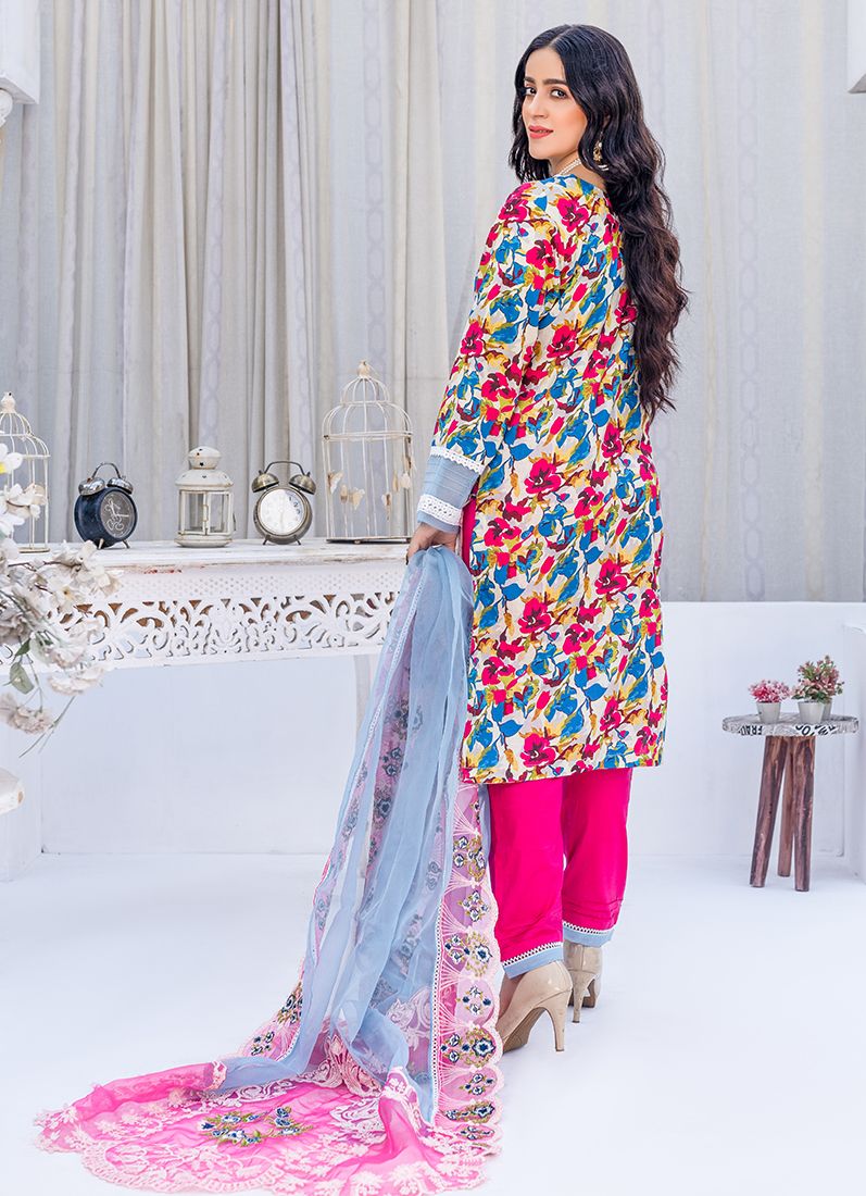 Buy Light Blue Digital Printed Suit Set