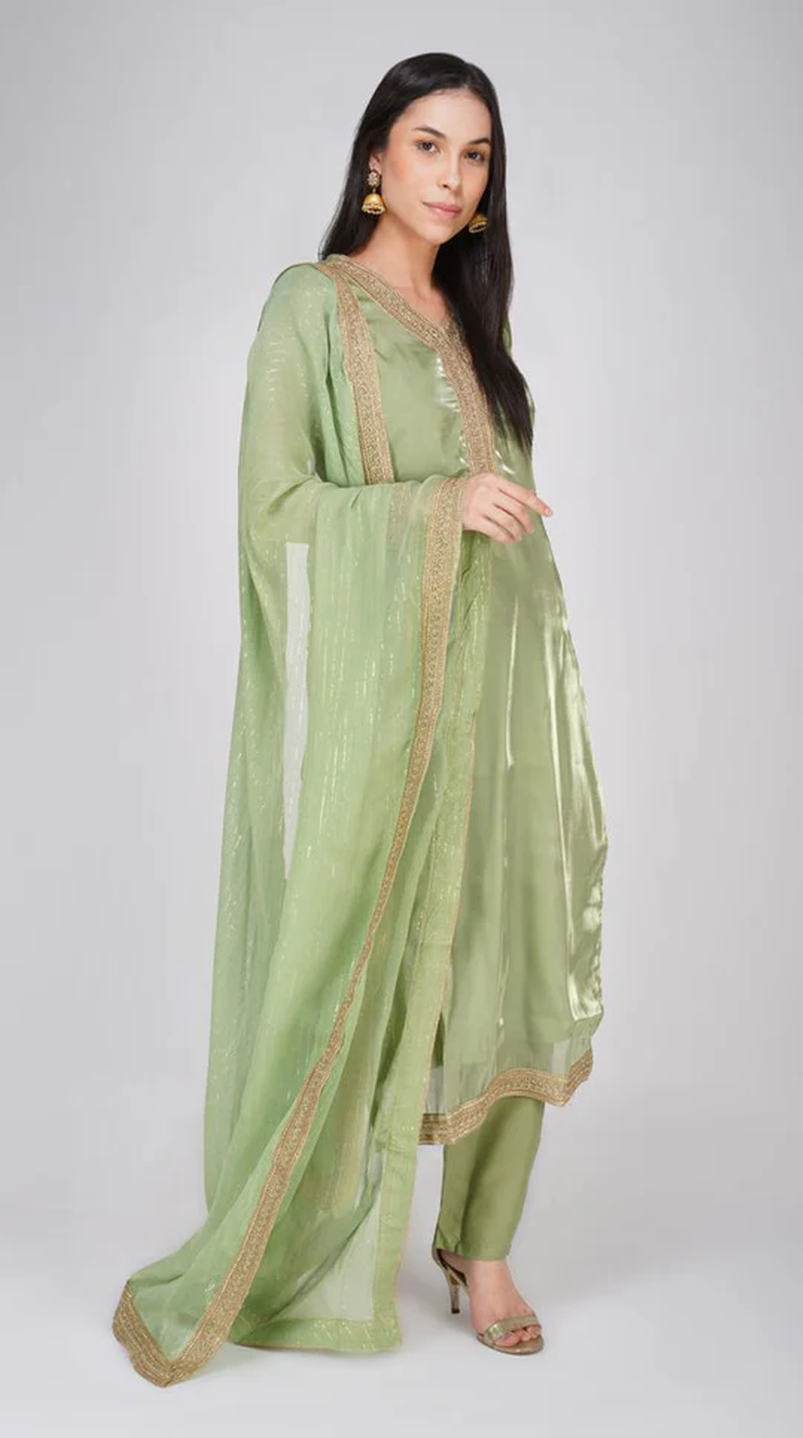 Green Straight Cut Suit Set
