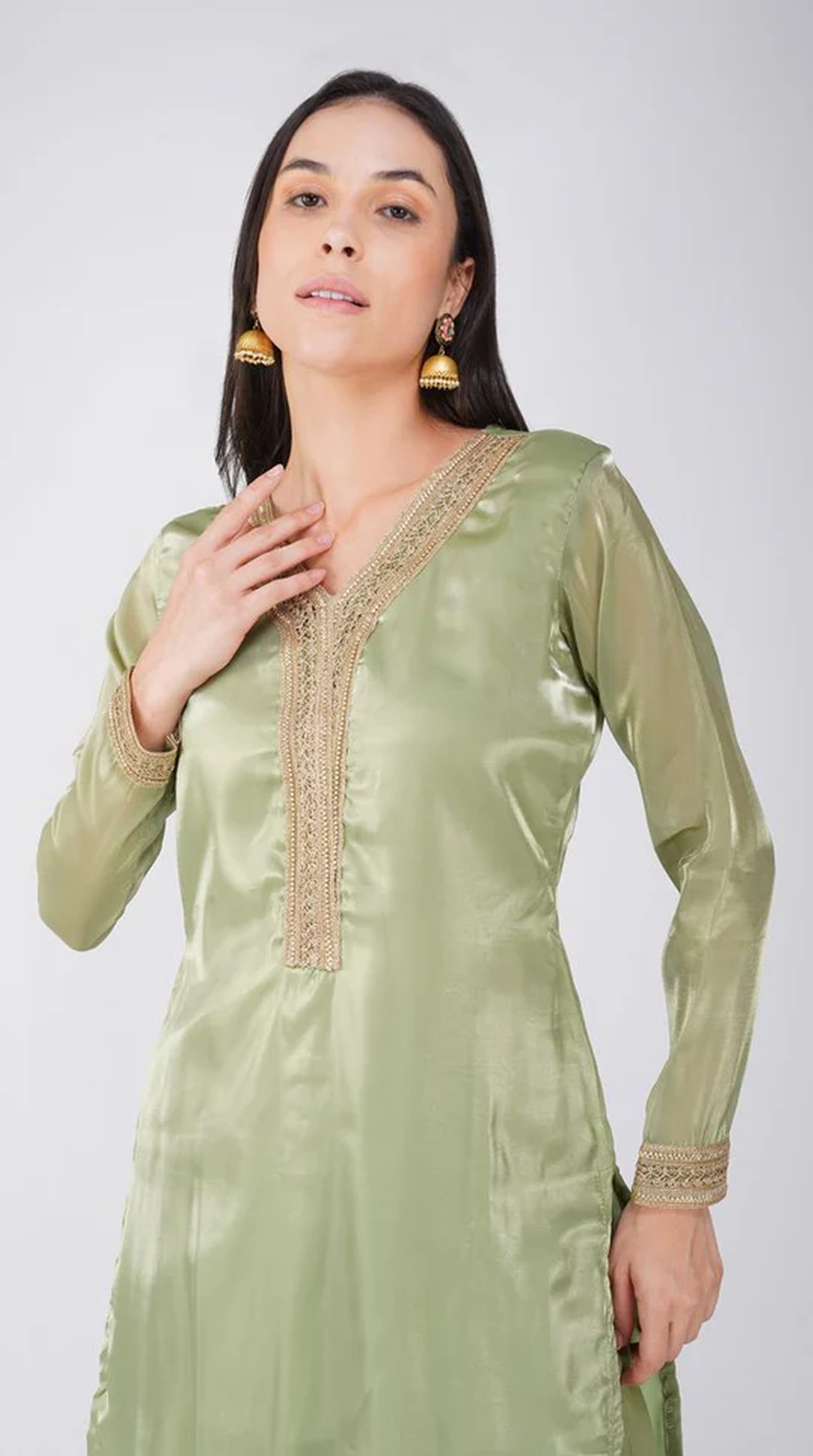 Green Straight Cut Suit Set