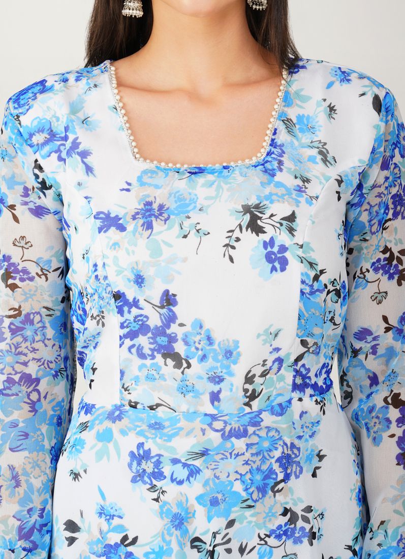 Buy Blue Floarl Printed Suit Set