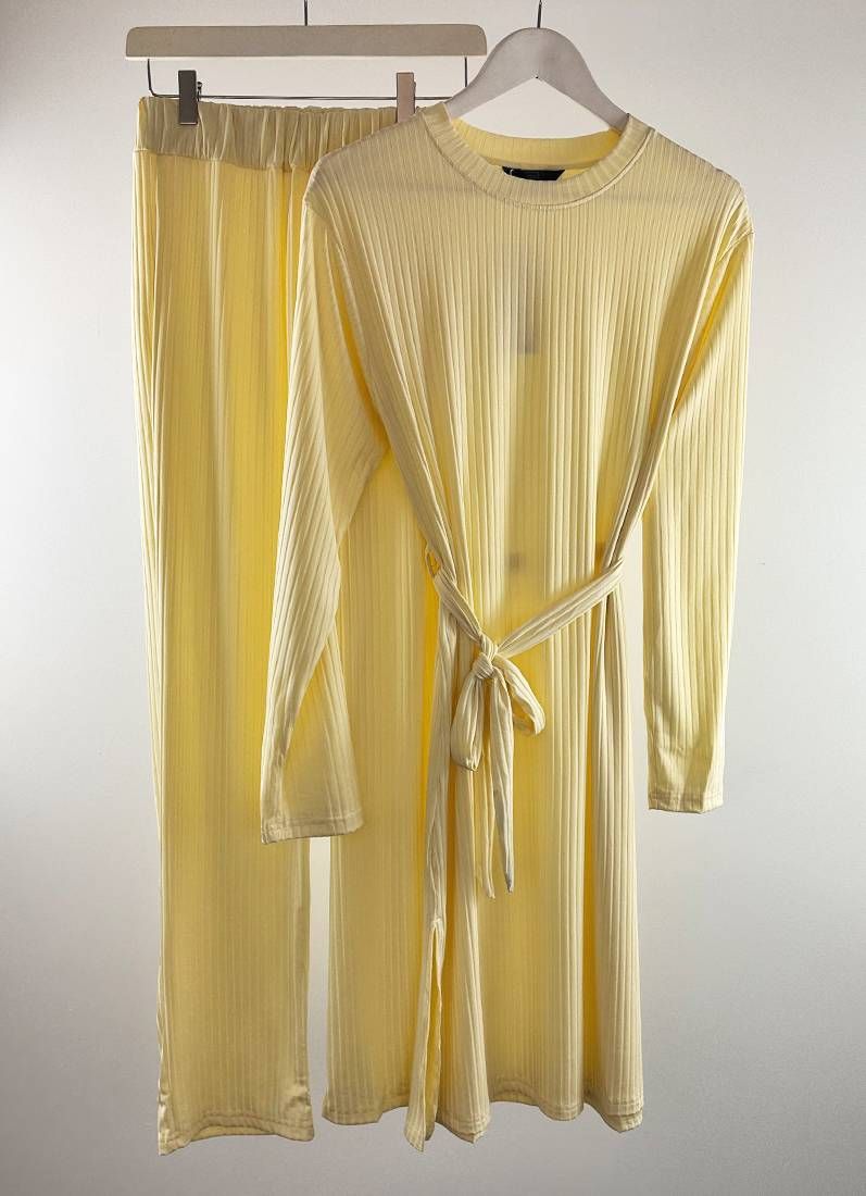 Buy Yellow Top Trouser Belt Co-ord Set