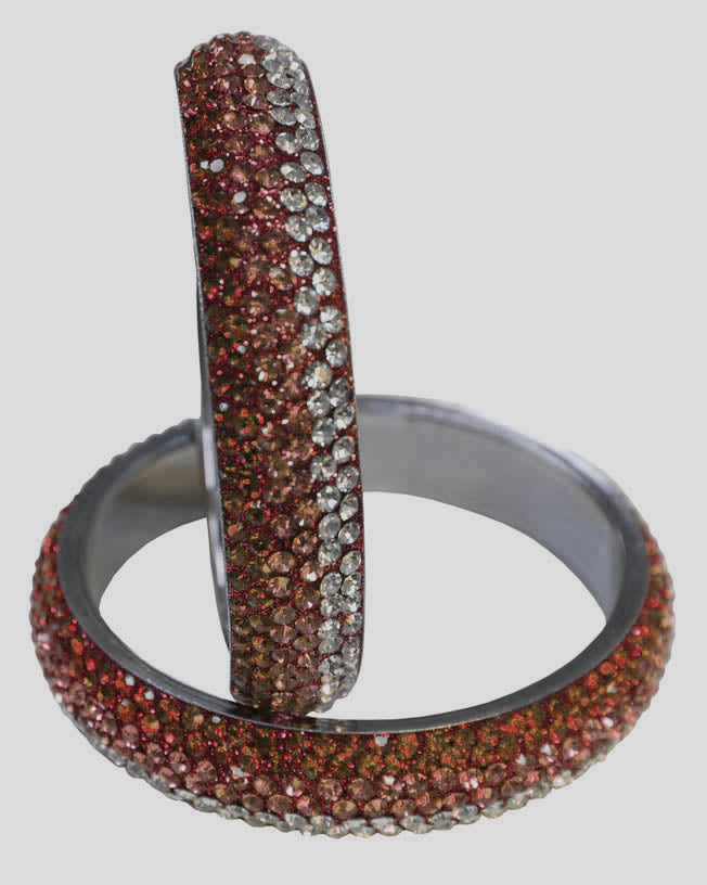 Buy Brown Ombre Crystal Shaded Bangle Set