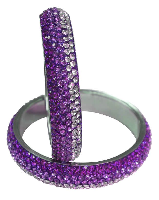 Buy Purple Ombre Crystal Shaded Bangle Set