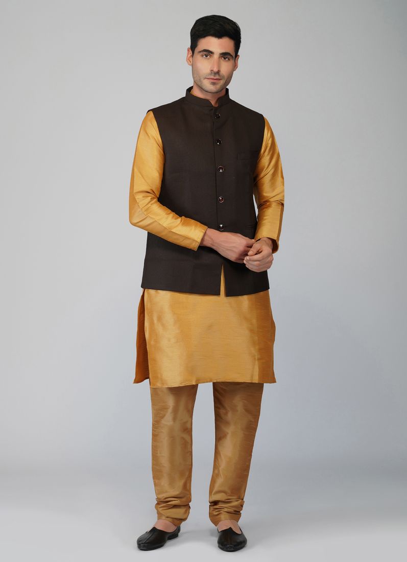 Buy Mouse Brown Twill Nehru Waist Coat