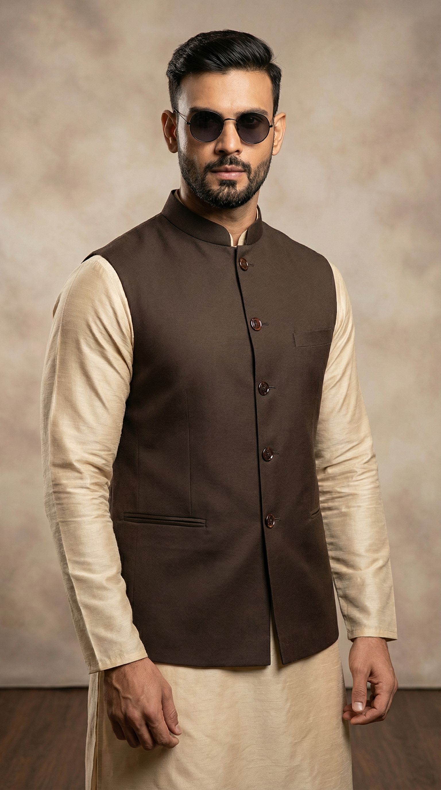 Black Twill Nehru Waist Coat