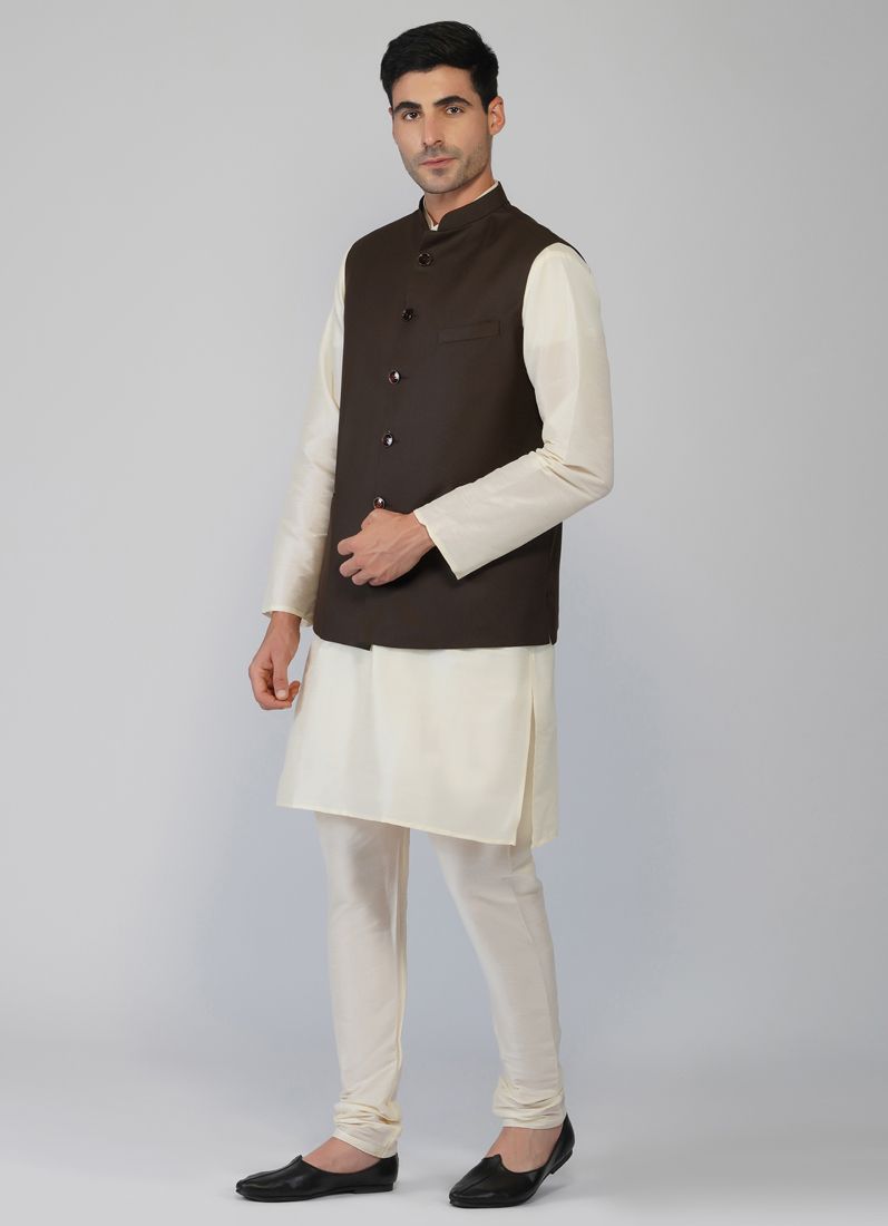 Buy Black Twill Nehru Waist Coat