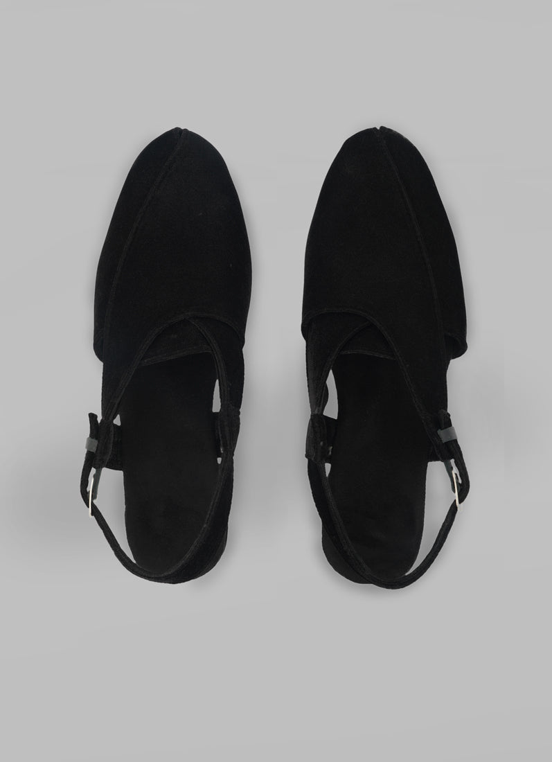 Men's Black Velvet Peshawari Shoes