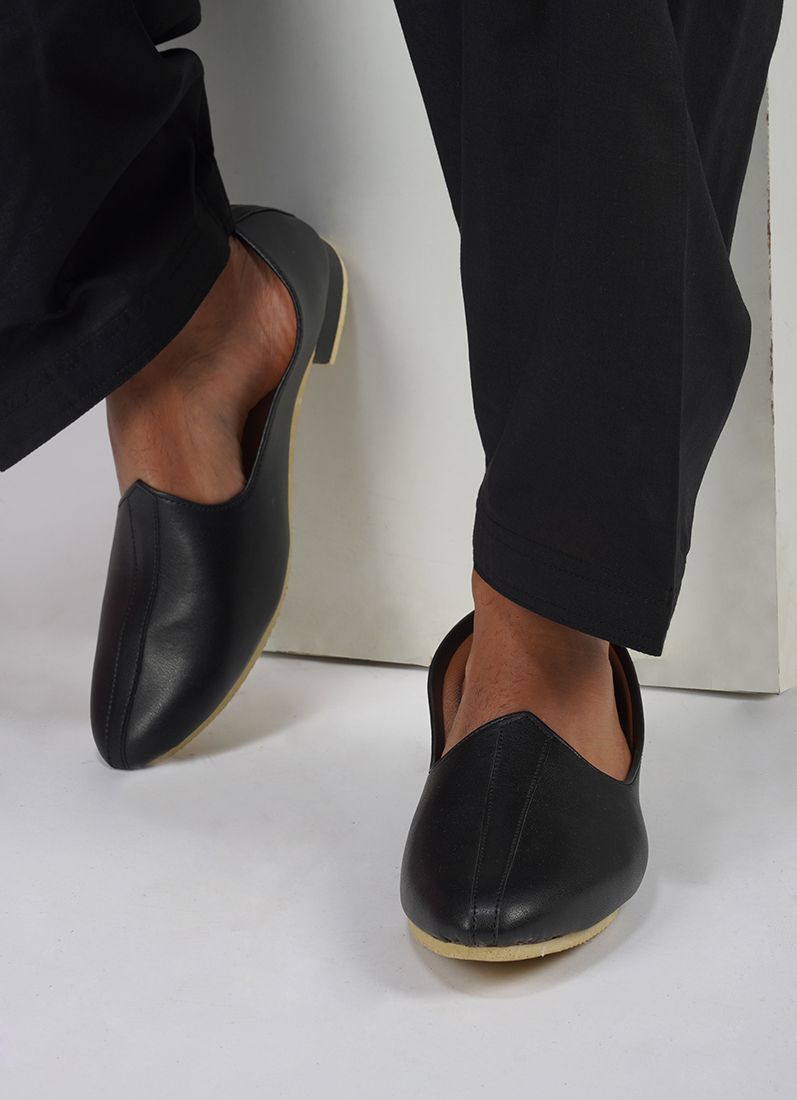 Buy Black Leather Mens Jutti Pair