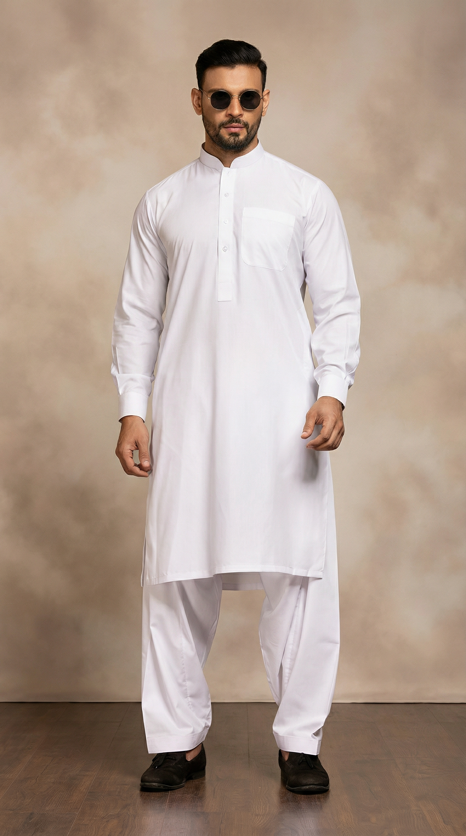 Men’s White Cotton Shalwar Kameez – Classic Ethnic Wear