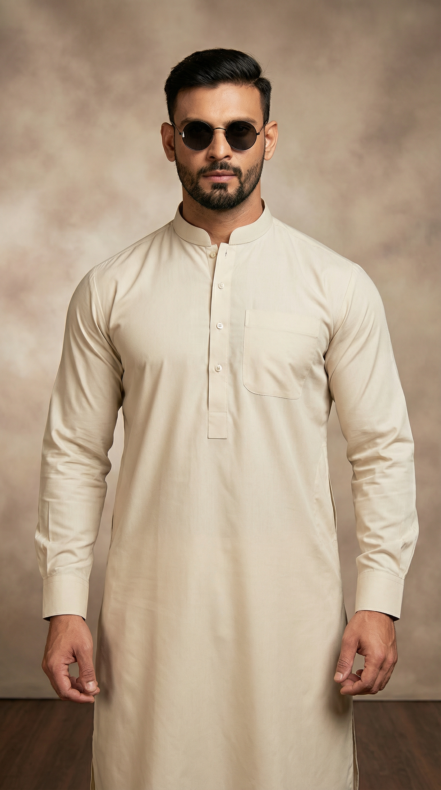 Men’s Brown Cotton Kurta Shalwar – Classic Ethnic Wear