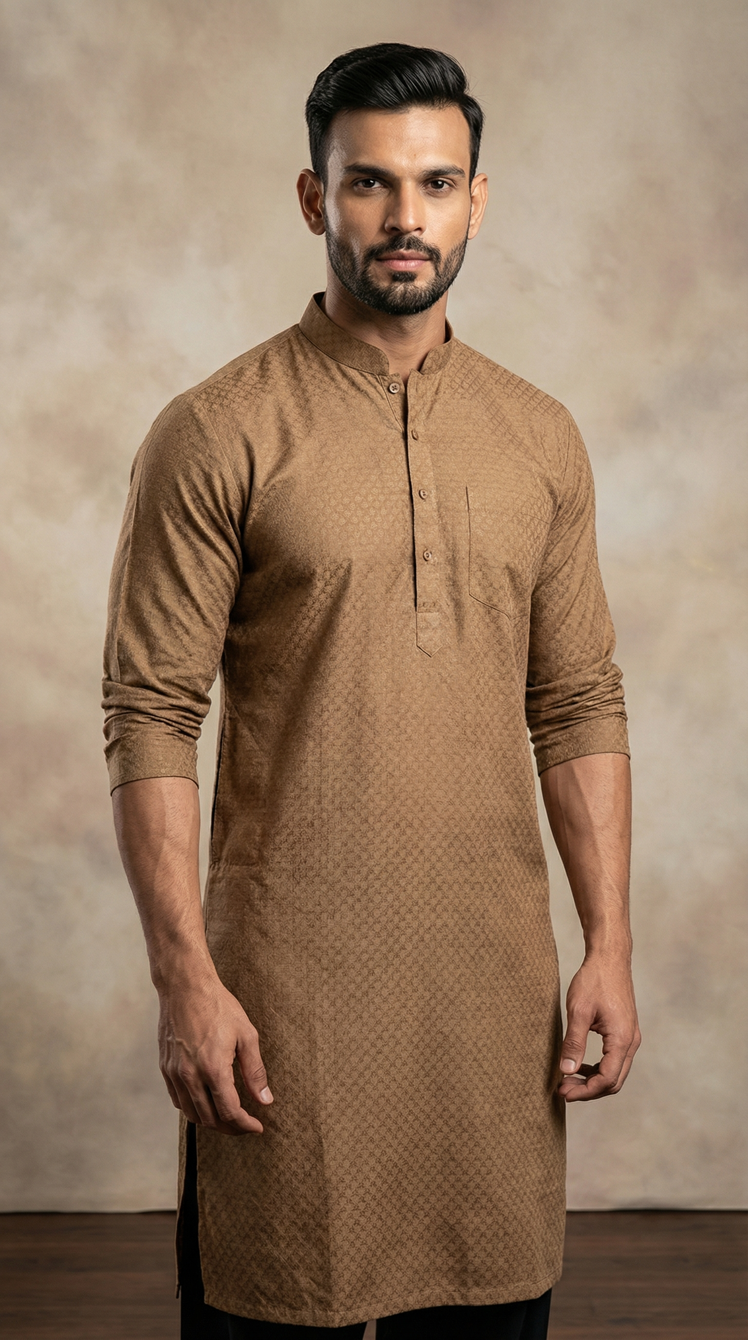 Textured Cotton Kurta Salwar Set