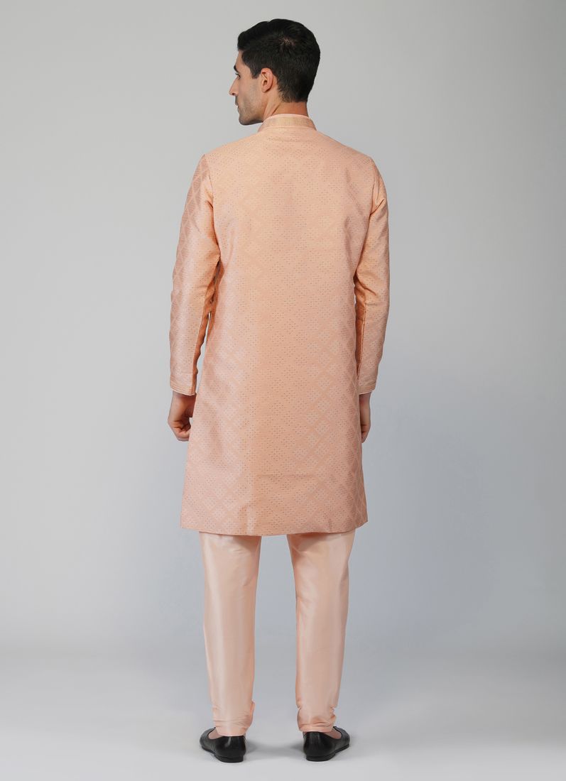 Buy Pink Zari Embroidered Kurta Churidaar Set