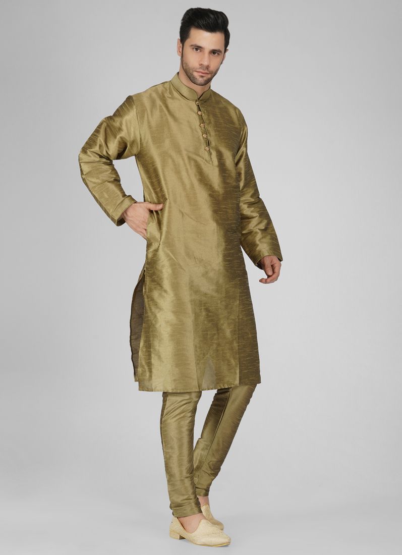 Buy Men's Stylish Gold Kurta Pyjama Set