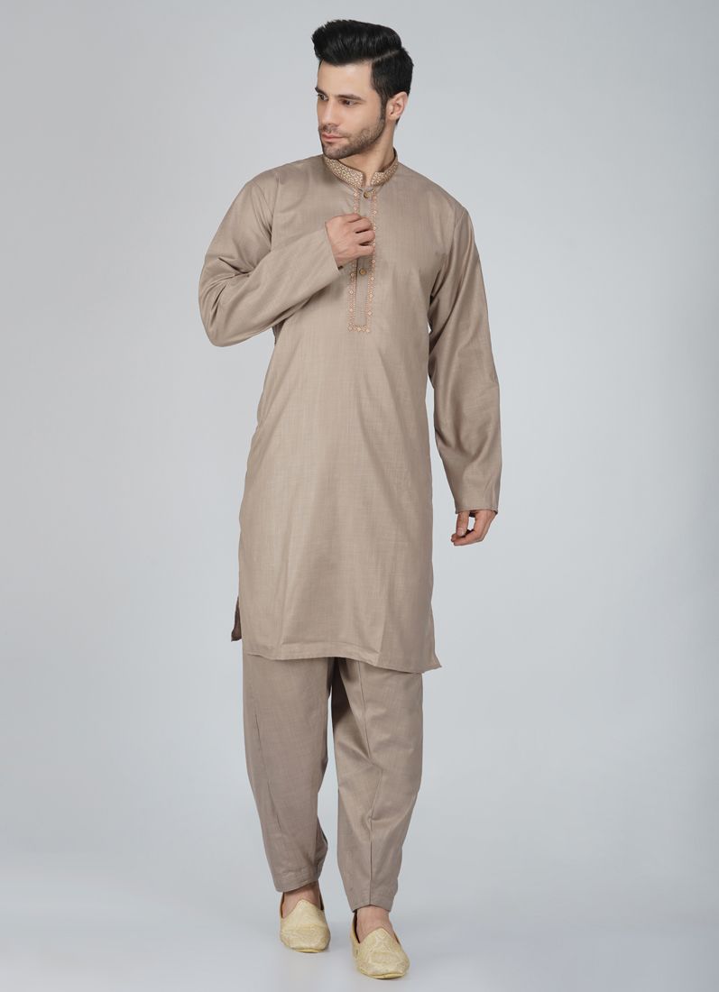 Buy Men's Smart Brown Salwar Kameez