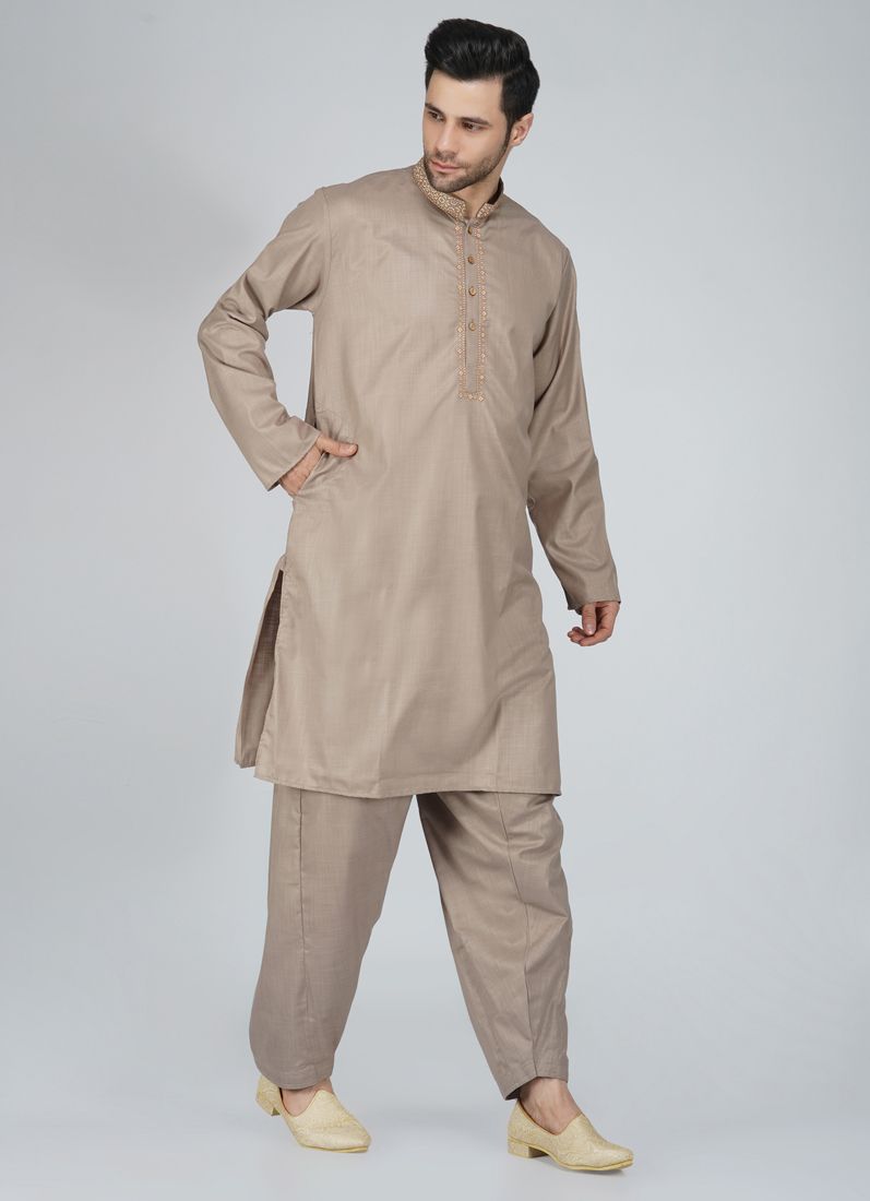 Buy Men's Smart Brown Salwar Kameez