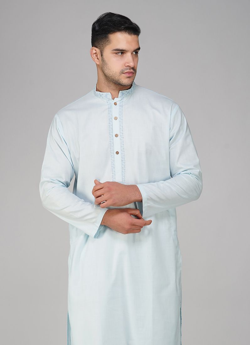 Buy Light Blue Cotton Kurta Salwar Set
