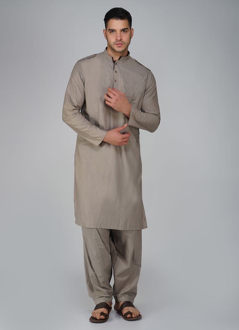 Buy Brown Cotton Kurta Salwar Set