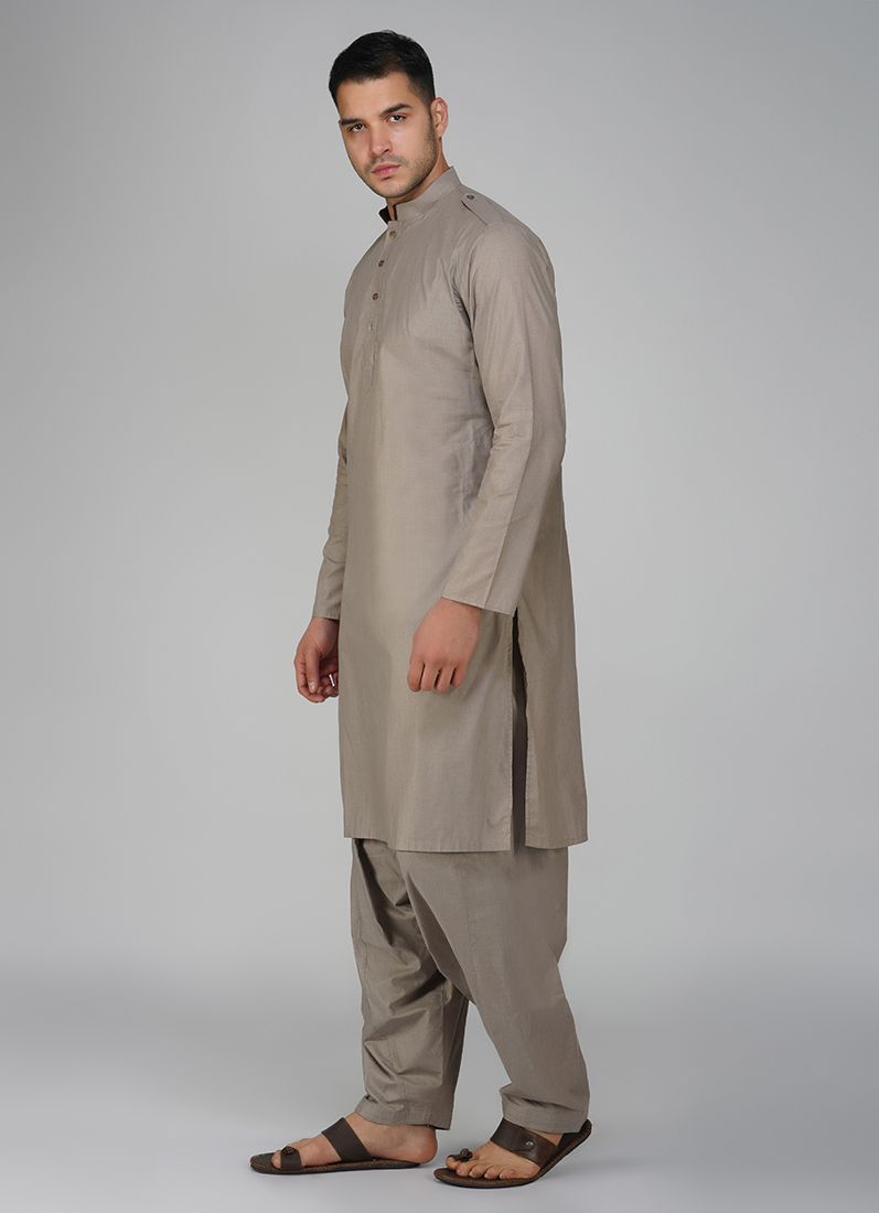 Buy Brown Cotton Kurta Salwar Set