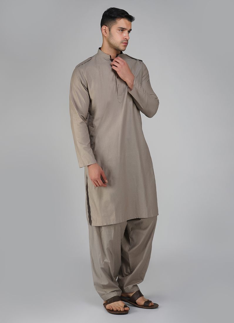 Buy Brown Cotton Kurta Salwar Set