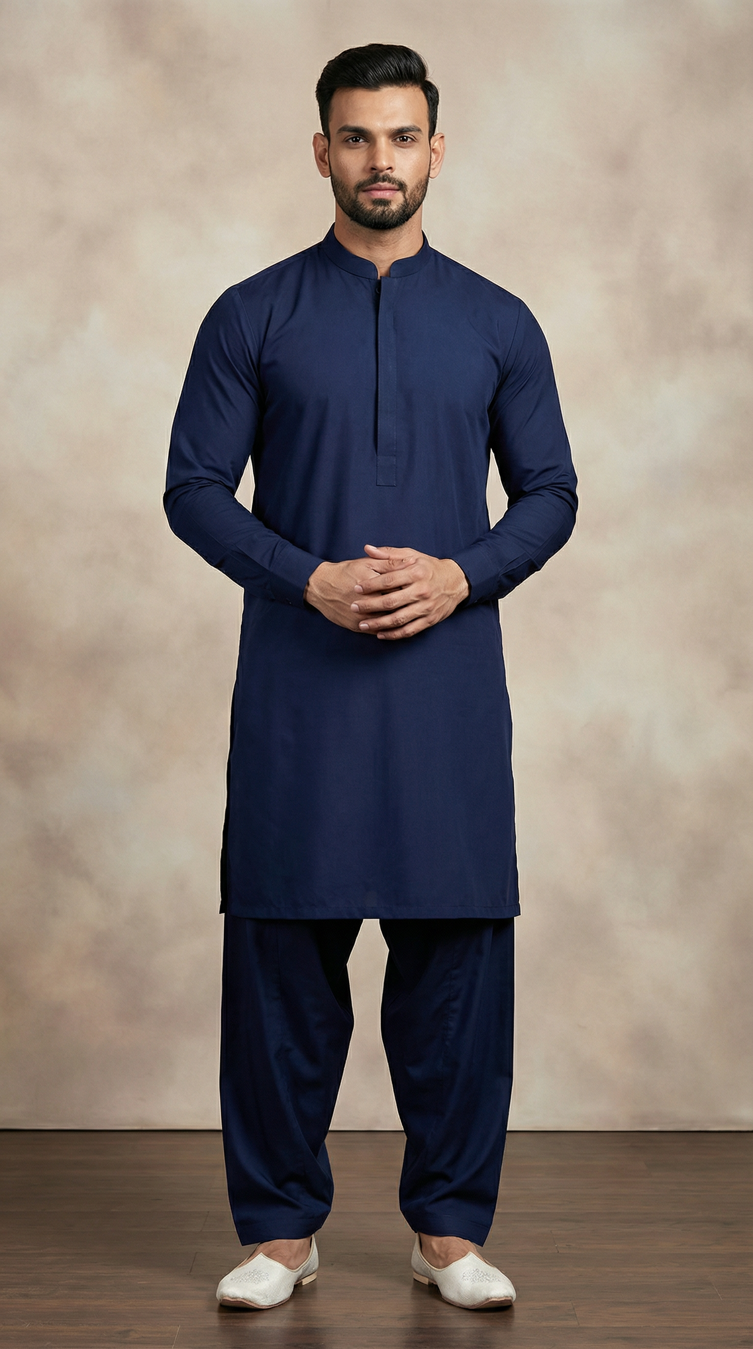 Men's Navy Blue Salwar Set