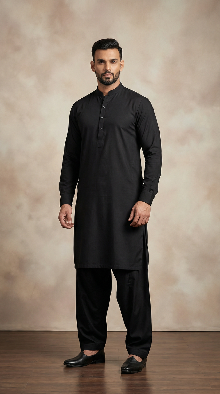 Buy Men's Black Salwar Kameez in UK - Diya Online