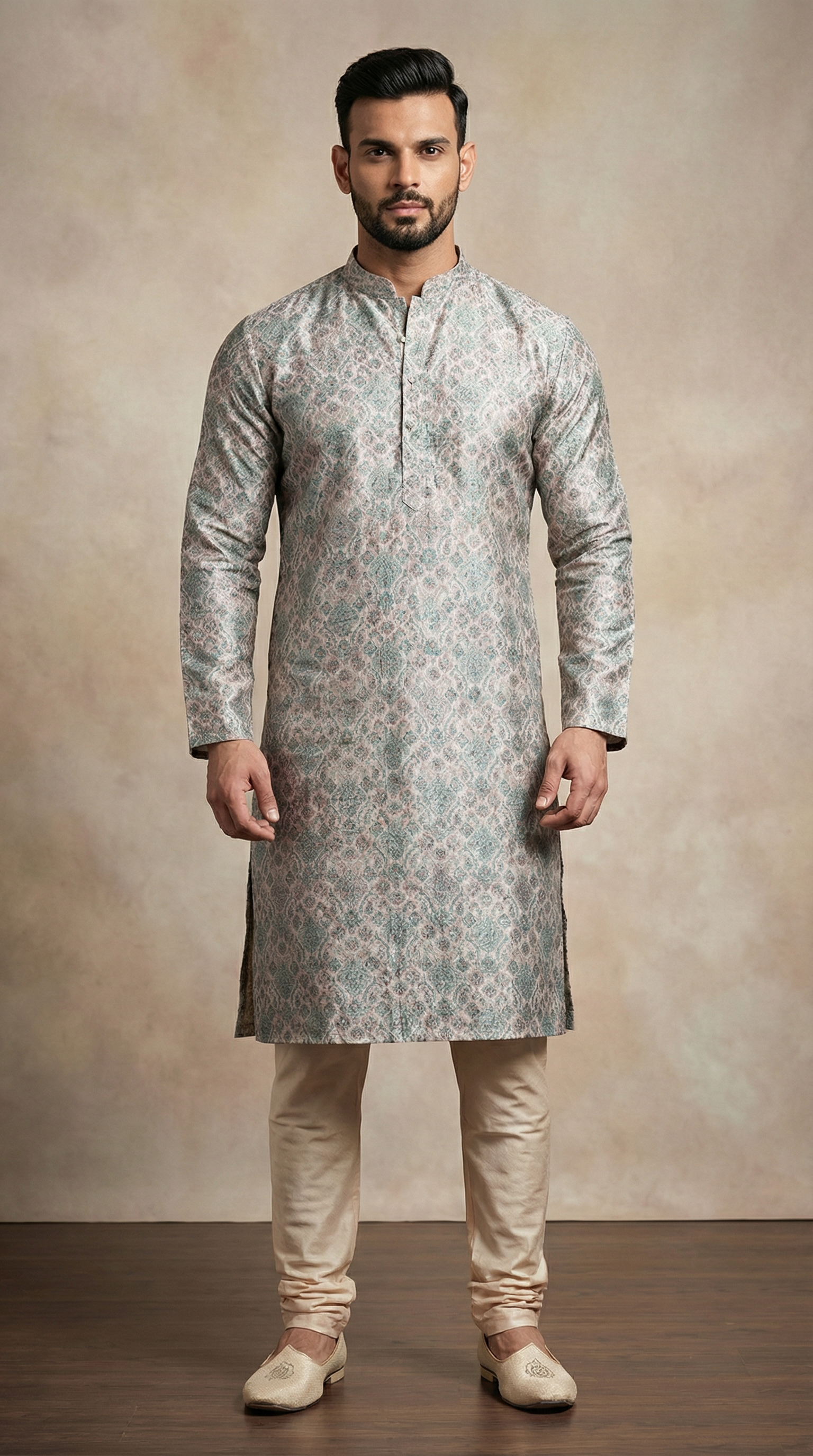 Men's Multi Colour Printed Kurta Pajama Set