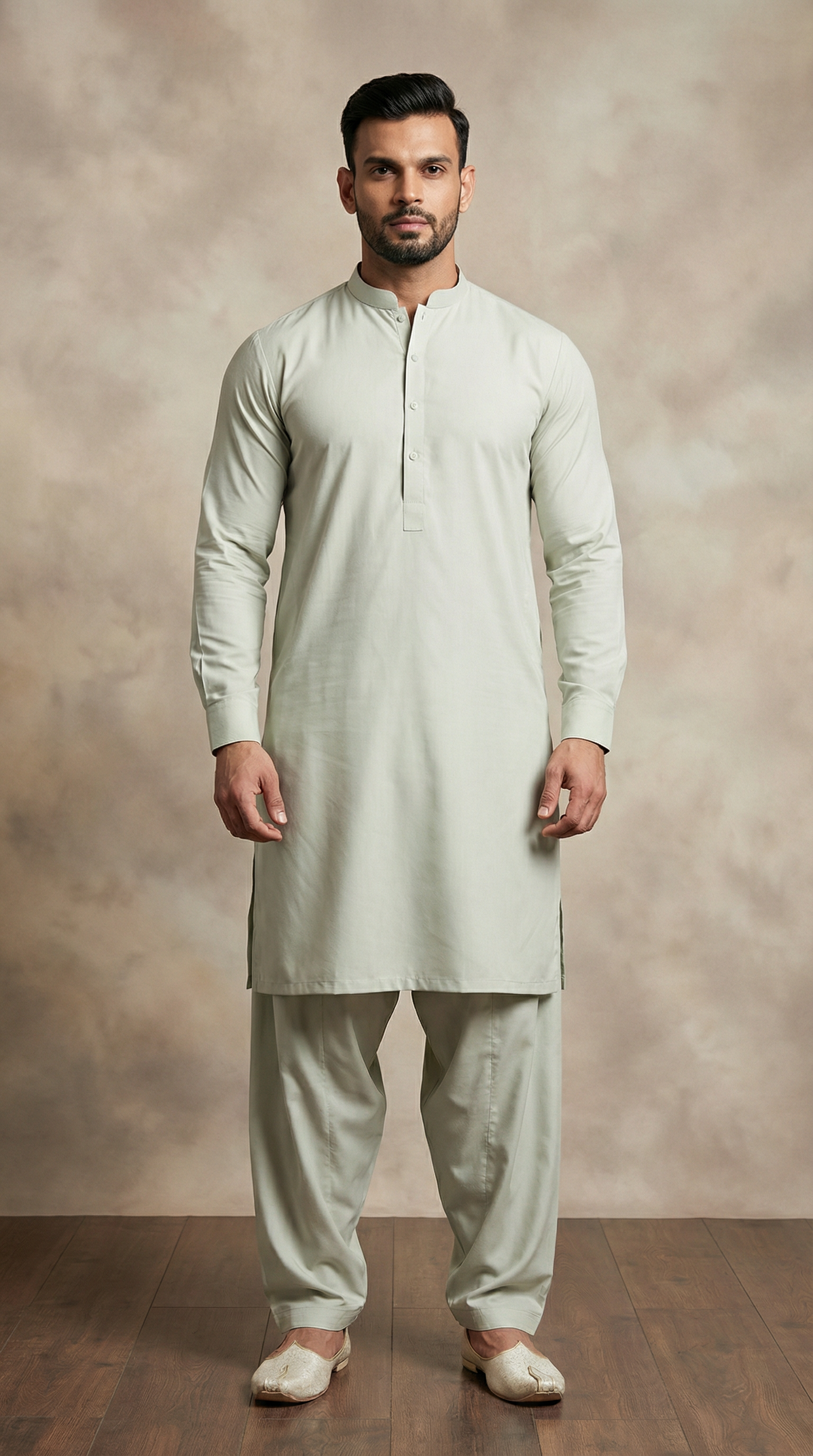 Men's Pista Green Salwar Set